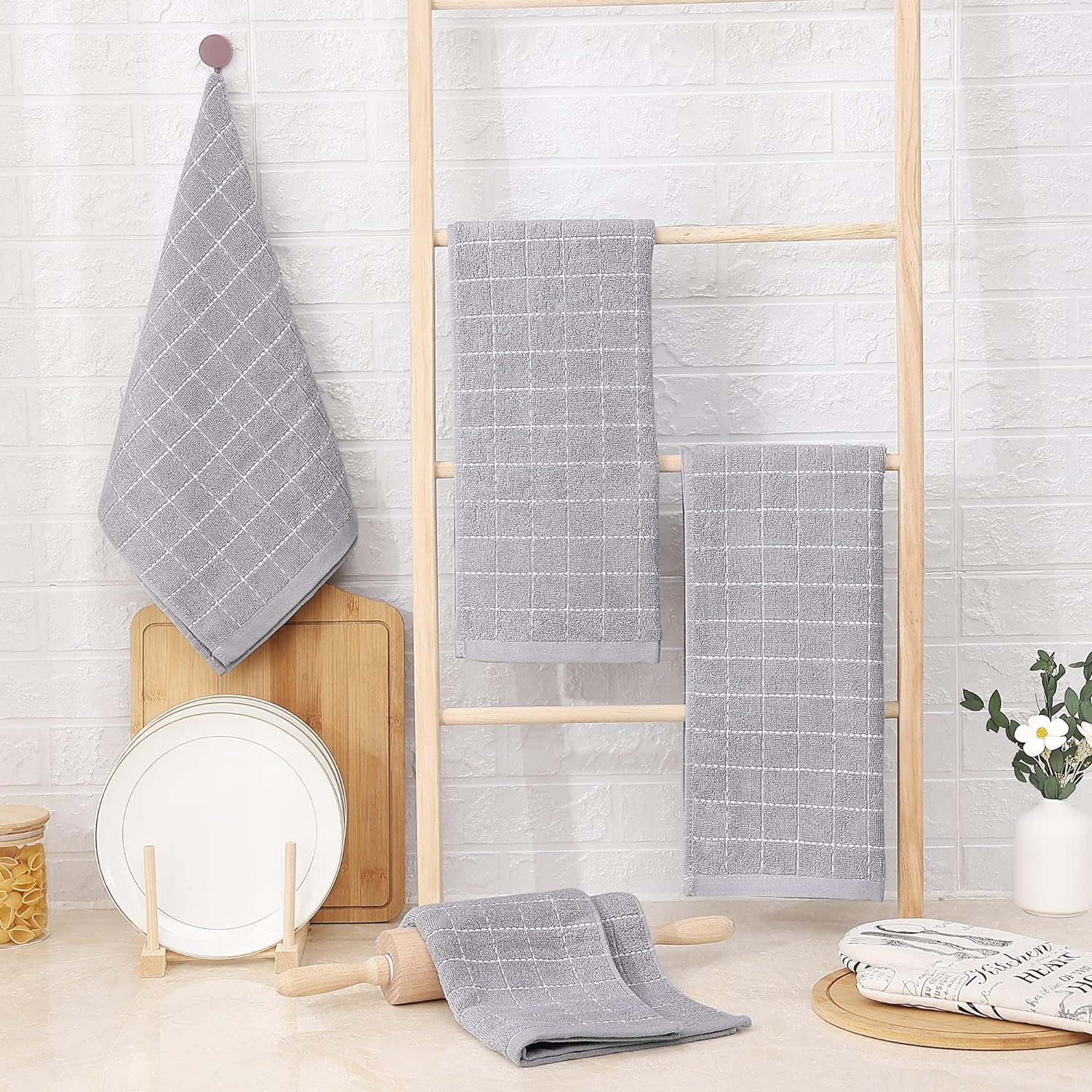 Kitchen Towels, Soft and Super Absorbent Dish Towels, Cotton Kitchen Towels -Pack of 4 (13 Kitchen Towels, Soft and Super Absorbent Dish Towels, Cotton Kitchen Towels -Pack of 4 (13